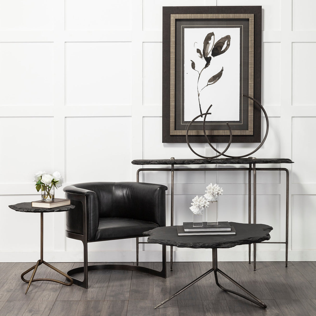 Taj (Large) 21L x 3W Black Broken Halo Decorative Object from Mercana - Luna Furniture