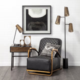 Horace I Black Leather Diamond Pattern w/Gold Iron Frame Accent Chair from Mercana - Luna Furniture