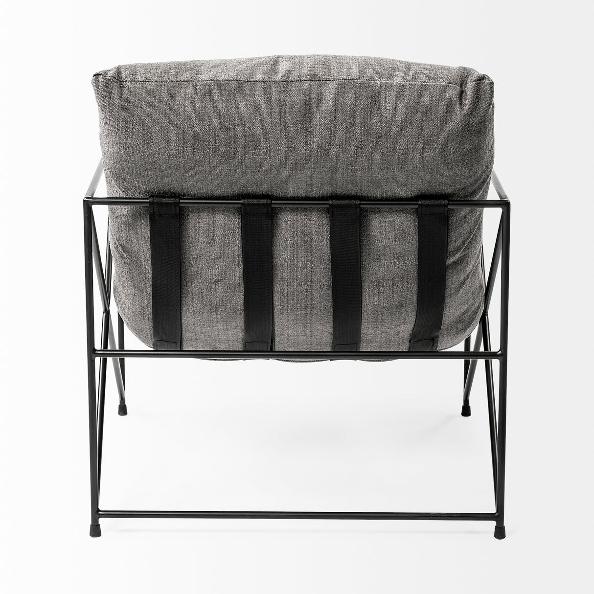 Leonidas 28.5L x 29.5W x 34.0H Grey Fabric Wrap Black Metal Frame Accent Chair from Mercana - Luna Furniture