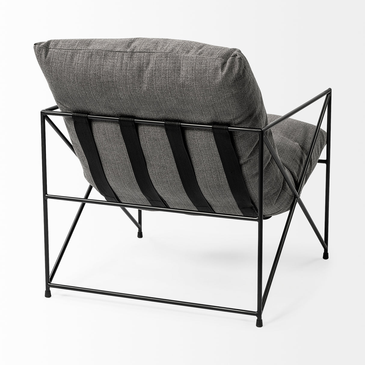 Leonidas 28.5L x 29.5W x 34.0H Grey Fabric Wrap Black Metal Frame Accent Chair from Mercana - Luna Furniture
