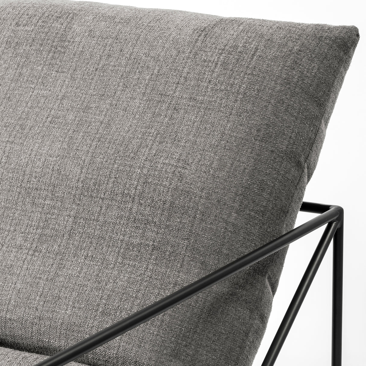 Leonidas 28.5L x 29.5W x 34.0H Grey Fabric Wrap Black Metal Frame Accent Chair from Mercana - Luna Furniture