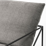 Leonidas 28.5L x 29.5W x 34.0H Grey Fabric Wrap Black Metal Frame Accent Chair from Mercana - Luna Furniture