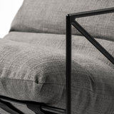 Leonidas 28.5L x 29.5W x 34.0H Grey Fabric Wrap Black Metal Frame Accent Chair from Mercana - Luna Furniture