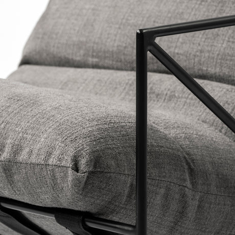 Leonidas 28.5L x 29.5W x 34.0H Grey Fabric Wrap Black Metal Frame Accent Chair from Mercana - Luna Furniture