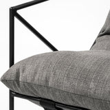 Leonidas 28.5L x 29.5W x 34.0H Grey Fabric Wrap Black Metal Frame Accent Chair from Mercana - Luna Furniture