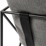 Leonidas 28.5L x 29.5W x 34.0H Grey Fabric Wrap Black Metal Frame Accent Chair from Mercana - Luna Furniture