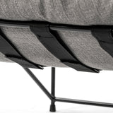 Leonidas 28.5L x 29.5W x 34.0H Grey Fabric Wrap Black Metal Frame Accent Chair from Mercana - Luna Furniture