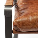Hornet I 27.0L x 35.0W x 36.0H Brown Leather Unibody Seat w/ Black Metal Frame Accent Chair from Mercana - Luna Furniture