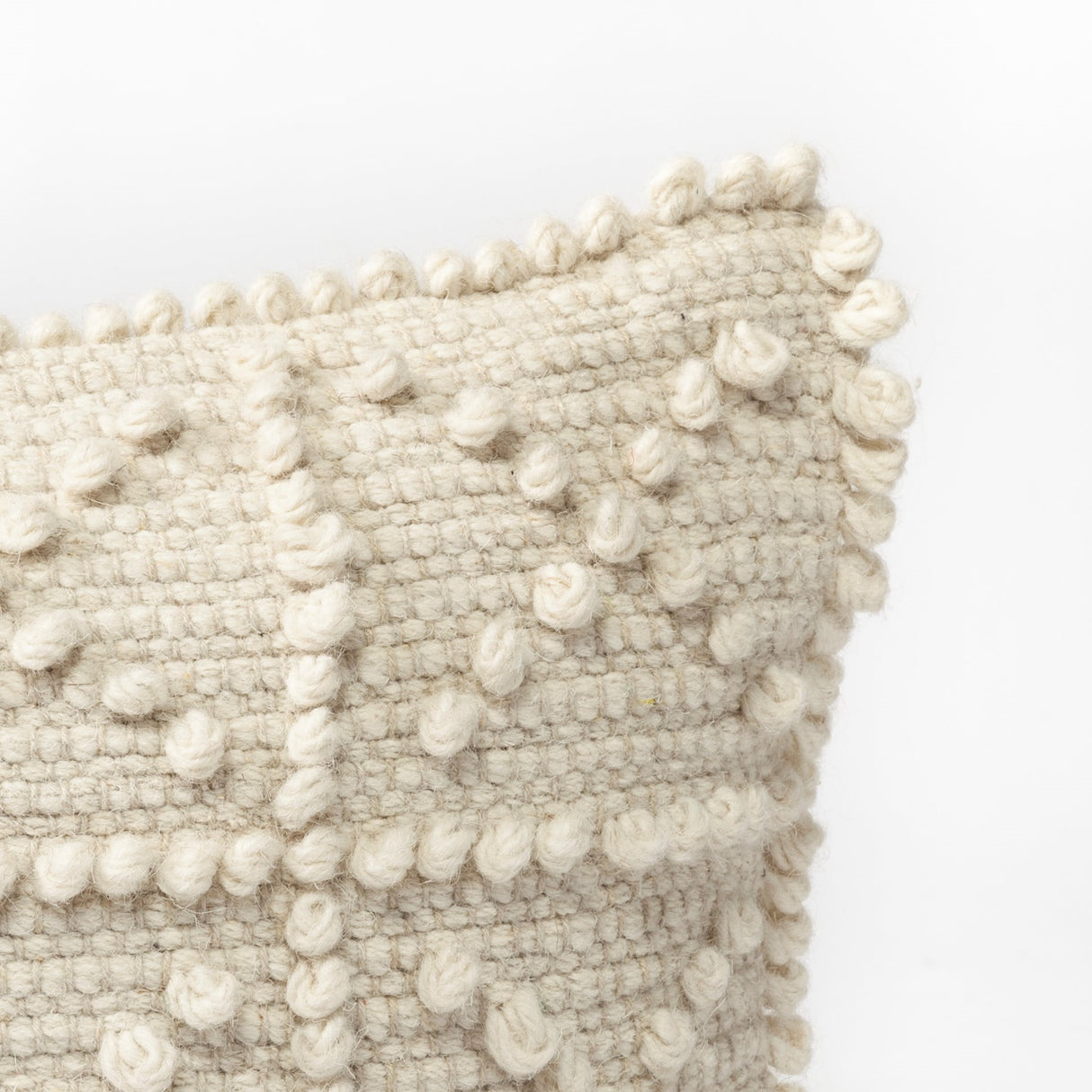 Leroy 18 x 18 Cream Raised Pattern Detail Decorative Pillow Cover from Mercana - Luna Furniture