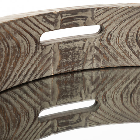 Whittier (Large) 28L x 28W Brown Wooden Mirrored Base Tray from Mercana - Luna Furniture