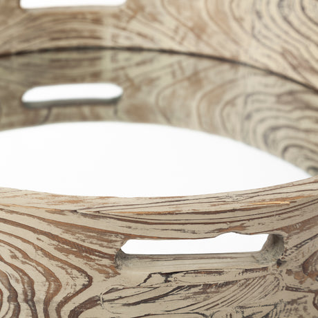 Whittier Small 20L x 20W Brown Wooden Mirrored Base Tray from Mercana - Luna Furniture