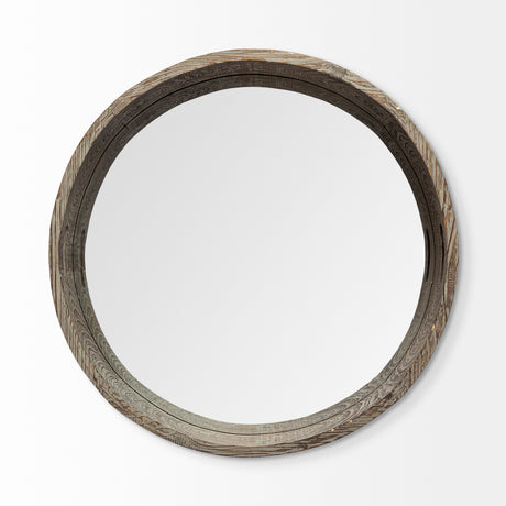 Whittier (Large) 28L x 28W Brown Wooden Mirrored Base Tray from Mercana - Luna Furniture