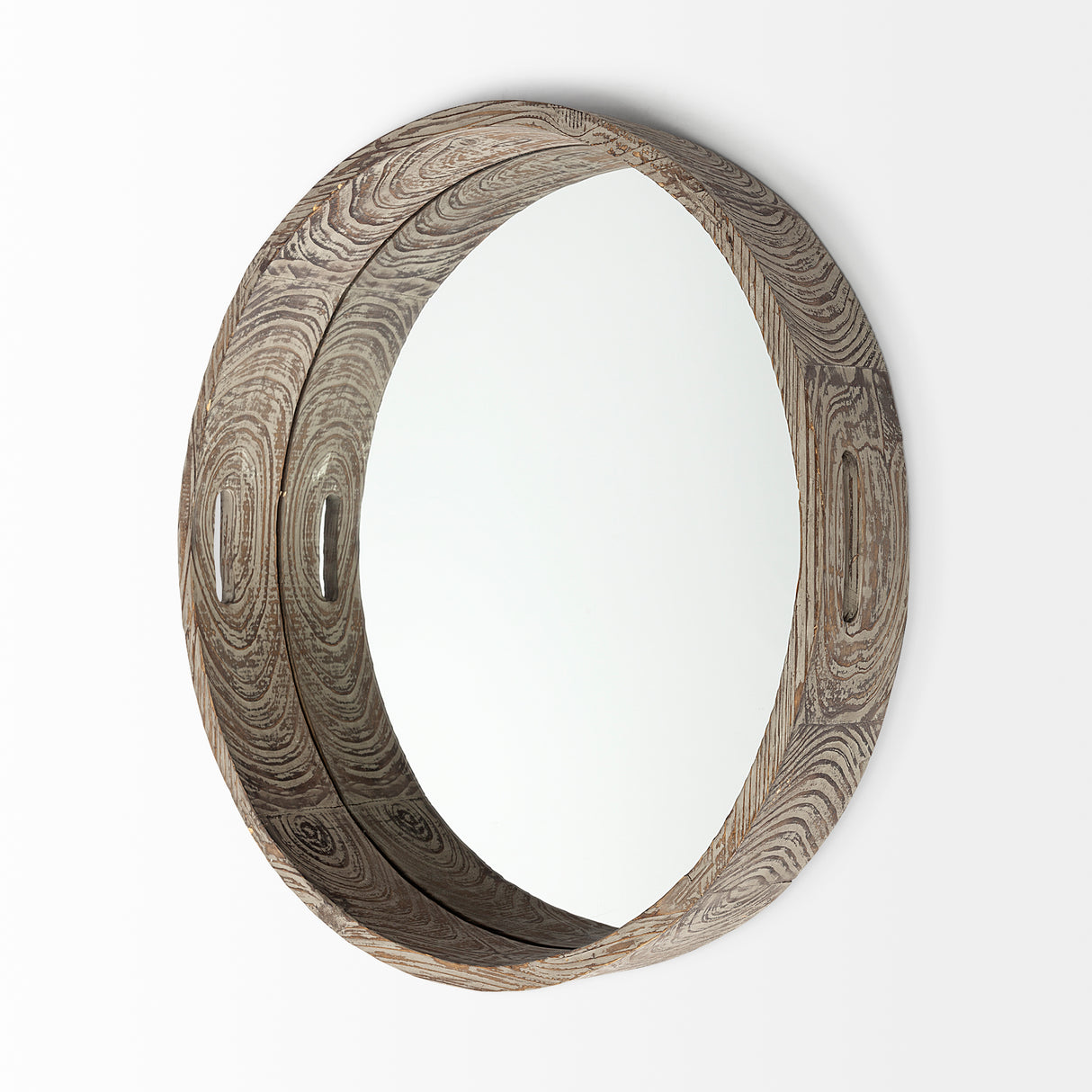 Whittier (Large) 28L x 28W Brown Wooden Mirrored Base Tray from Mercana - Luna Furniture