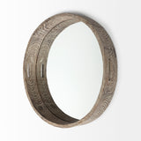 Whittier (Large) 28L x 28W Brown Wooden Mirrored Base Tray from Mercana - Luna Furniture
