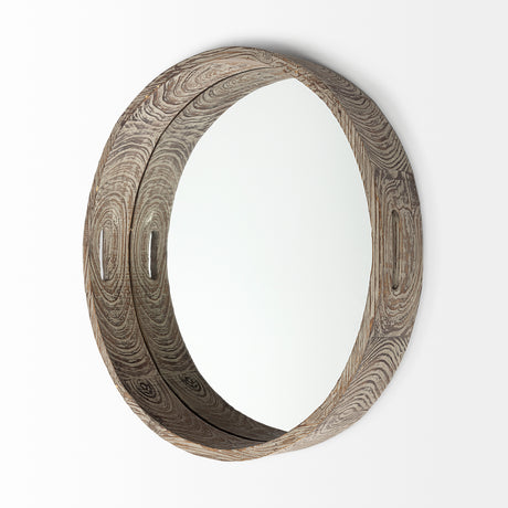 Whittier (Large) 28L x 28W Brown Wooden Mirrored Base Tray from Mercana - Luna Furniture