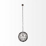 Dyson I 18x18 Black Metal Triangular Orb Pendant Light from Mercana - Luna Furniture