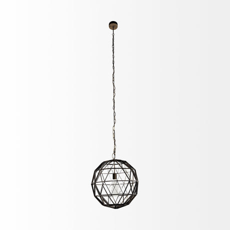 Dyson I 18x18 Black Metal Triangular Orb Pendant Light from Mercana - Luna Furniture