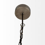 Dyson II (22.5"D) Black Metal Triangular Orb Four Bulb Chandelier from Mercana - Luna Furniture