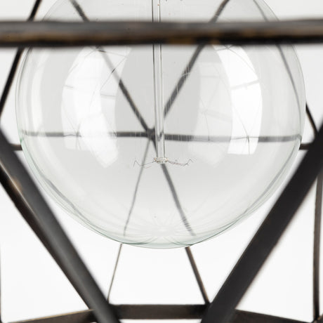 Dyson I 18x18 Black Metal Triangular Orb Pendant Light from Mercana - Luna Furniture