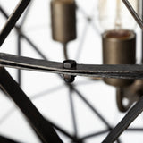 Dyson II (22.5"D) Black Metal Triangular Orb Four Bulb Chandelier from Mercana - Luna Furniture