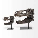 Jurassic 6L x 10W Brown Resin Tyrannosaurus Skull Replica from Mercana - Luna Furniture