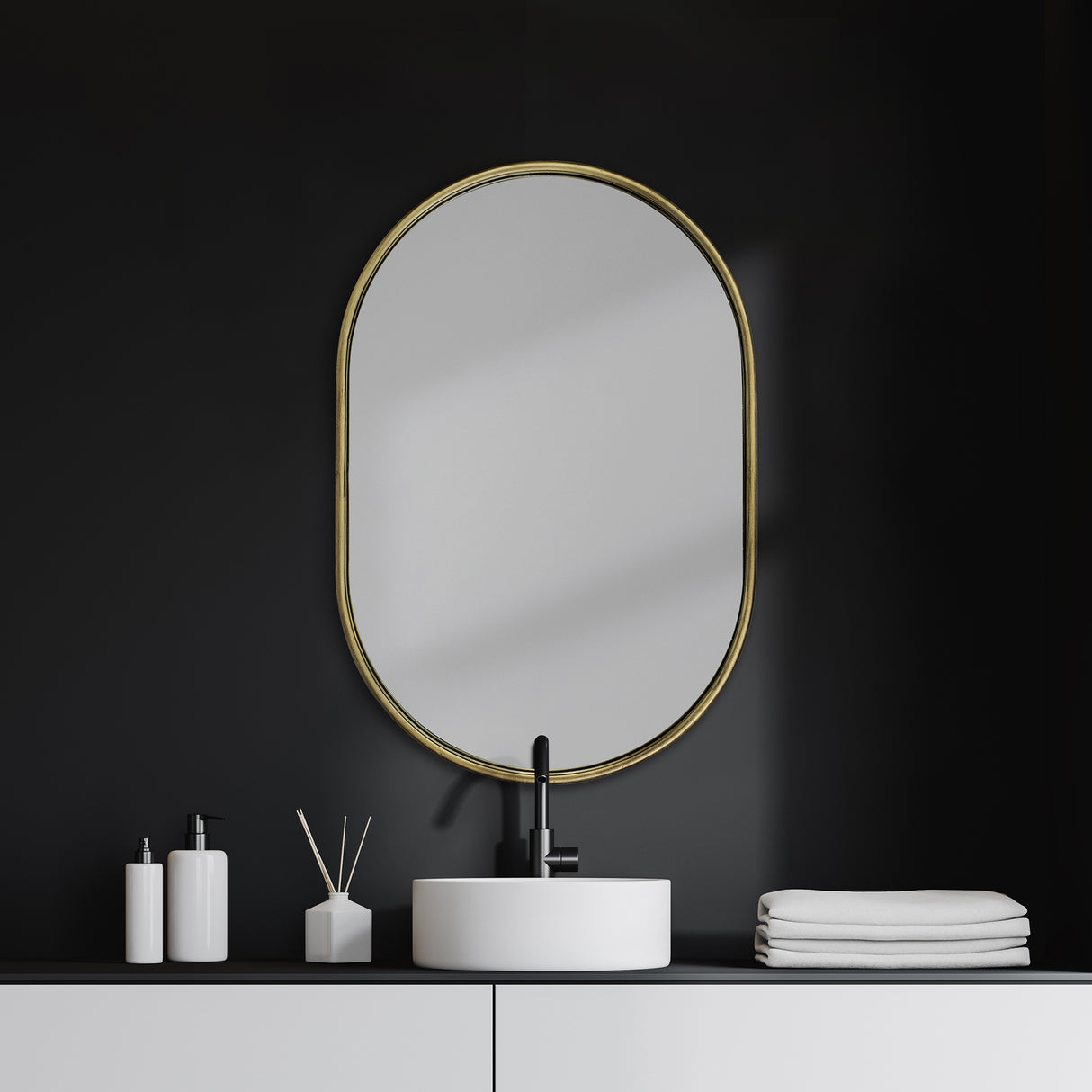 Sylvia I 24L x 35H Oval Gold Metal Frame Wall Mirror from Mercana - Luna Furniture