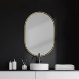 Sylvia I 24L x 35H Oval Gold Metal Frame Wall Mirror from Mercana - Luna Furniture