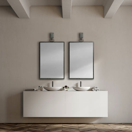 Grimm 24x43 Rectangular Gray Metal Frame Mirror from Mercana - Luna Furniture