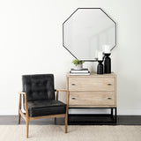 Helix 37" Octogon Black Metal Frame Mirror from Mercana - Luna Furniture