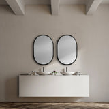 Sylvia II 24"x35" Oval Black Metal Frame Mirror from Mercana - Luna Furniture