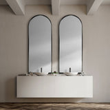Agatha 28.0L x 2.0W x 70.0H Rounded Arch Black Metal Frame Full Length Mirror from Mercana - Luna Furniture