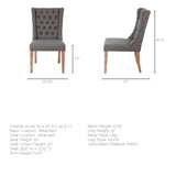 Mackenzie II Gray Plush Linen Covering Ash Solid Wood Base Dining Chair from Mercana - Luna Furniture