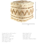 Caela Beige/Brown Wool, Cotton and Felt Popcorn Stitch Square Pouf from Mercana - Luna Furniture