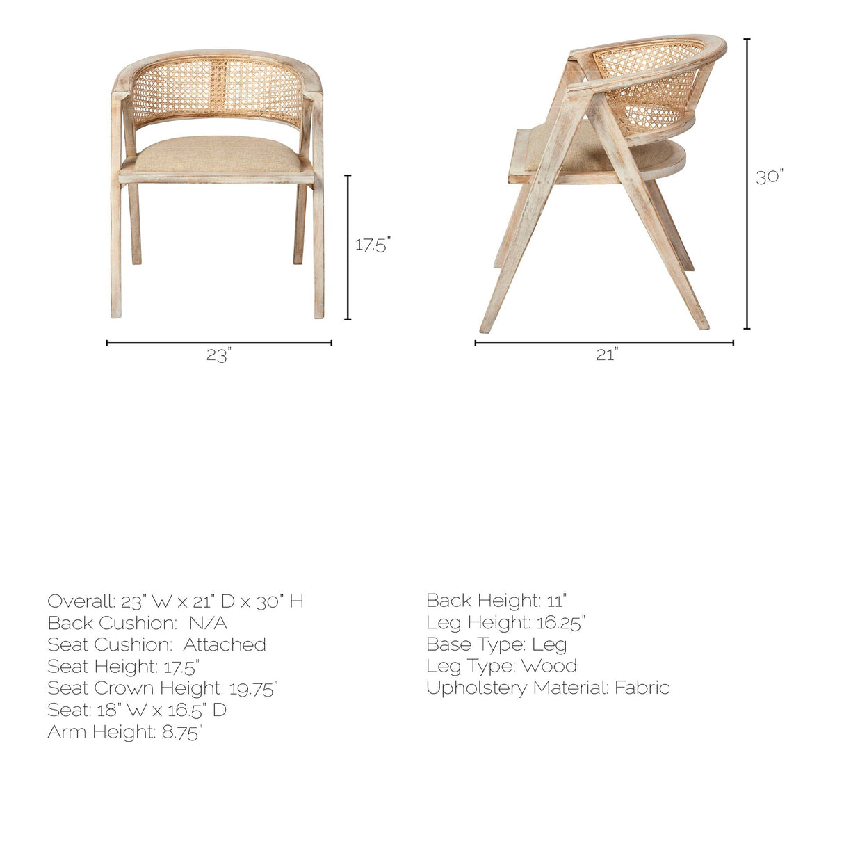 Tabitha I Blonde Wooden Frame 100% Polyester Seat Dining Chair from Mercana - Luna Furniture