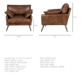 Cochrane I 33L x 33W x 32.25H Brown Leather Wrapped Chair from Mercana - Luna Furniture