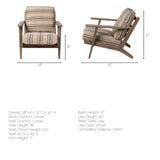Olympus III Striped Brown Jute Wrapped Wooden Frame Accent Chair from Mercana - Luna Furniture