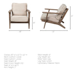 Olympus VI Beige Fabric Wrapped Wooden Frame Accent Chair from Mercana - Luna Furniture