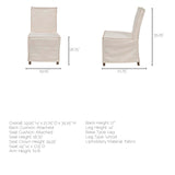 Elbert I Cream Fabric Slip-Cover Brown Wooden Base Dining Chair, Set of 2 from Mercana - Luna Furniture
