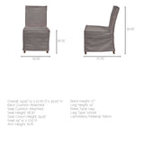 Elbert I Grey Fabric Slip-Cover Brown Wooden Base Dining Chair, Set of 2 from Mercana - Luna Furniture