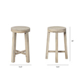 Brahma 26" Total Height White Washed Wood Stool from Mercana - Luna Furniture
