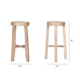Brahma 30" Total Height White Washed Wood Stool from Mercana - Luna Furniture