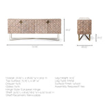 Excelsior I (72x18.3) Solid Wood Gold Metal Base 4 Cabinet Door SideBoard from Mercana - Luna Furniture