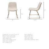 Sawyer I Beige Fabric Seat Gold Metal Frame Dining Chair, Set of 2 from Mercana - Luna Furniture