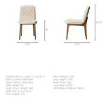 David Diamond Tuffed Cream Fabric Wrap Brown Wood Base Dining Chair, Set of 2 from Mercana - Luna Furniture