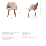 Ronald II Cream Fabric Wrap Brown Wooden Base Dining Chair from Mercana - Luna Furniture