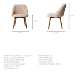 Ronald I Cream Fabric Wrap Brown Wooden Base Dining Chair, Set of 2 from Mercana - Luna Furniture