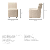 Damon Fully Upholstered Cream-Toned Fabric Dining Chair on Casters, Set of 2 from Mercana - Luna Furniture