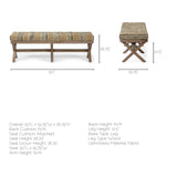 Solis 50L x 16W Brown Base Upholstered Beige/Black Stripe Seat Accent Bench from Mercana - Luna Furniture