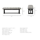 Denison II 56L x 15W Black Wood Base Woven-Leather Cushion Top Accent Bench from Mercana - Luna Furniture