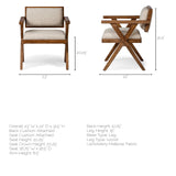 Topanga I Cream Fabric Wrap Medium Brown Wooden Frame Dining Chair from Mercana - Luna Furniture